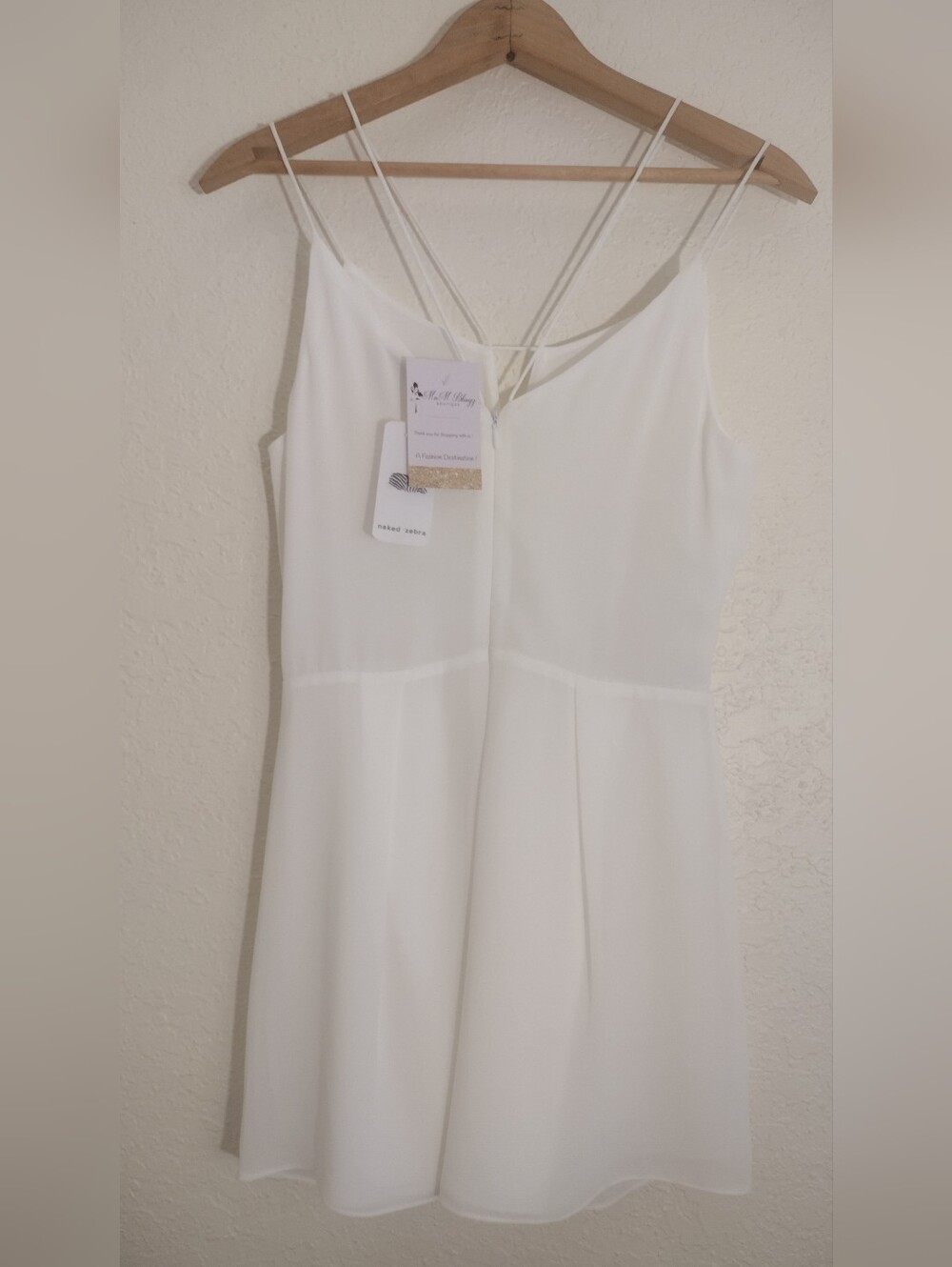 Naked Zebra White Spaghetti-Strap Romper - Picture 7 of 8